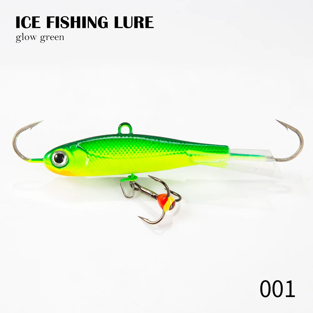 Hunthouse Winter Ice Fishing Lure Jigging 50mm/10g 65mm/19g 75mm/32g Vibration Balance Jig Bait Wobbler For Bass Pike Perch