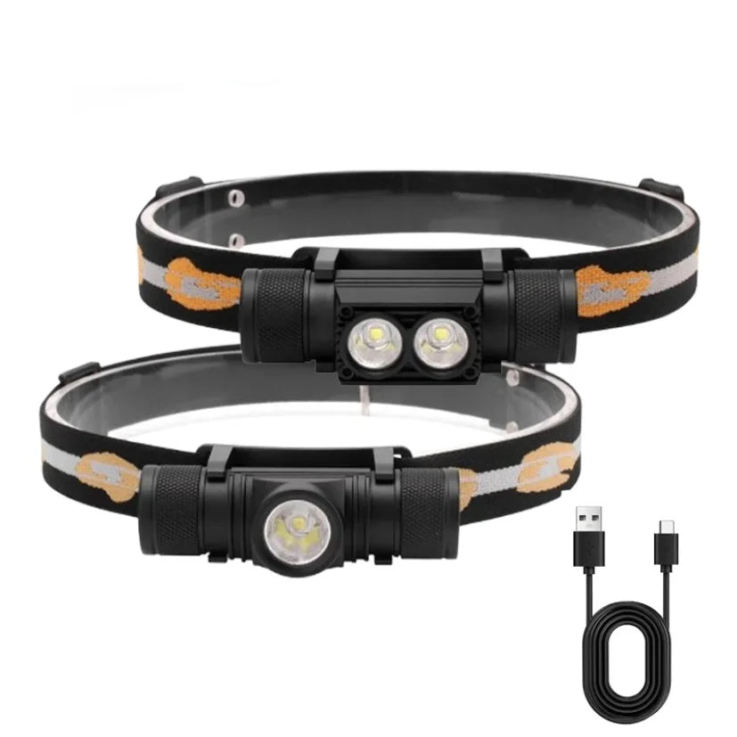 MINI Light Headlamp 3000LM Waterproof Headlight 6 Light Modes Type-C LED Camping 18650 Hunting Fishing Outdoor Emergency Lamp ﻿