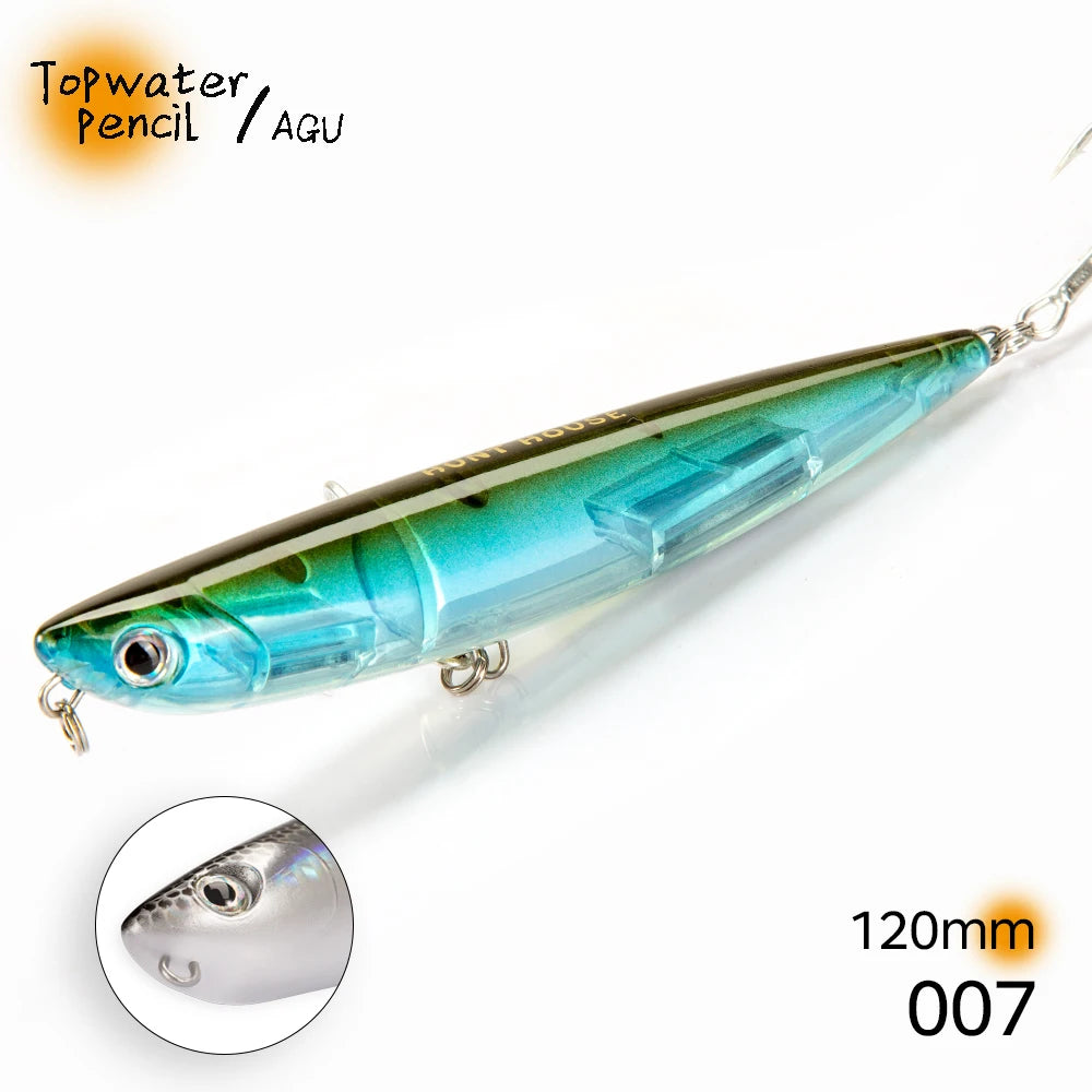 Hunthouse D02 Sparrow Pencil Surface Fishing Lure Topwater Stickbaits 90/120mm 11.5/26g Top Walkers pesca For Bass Tackle LW519