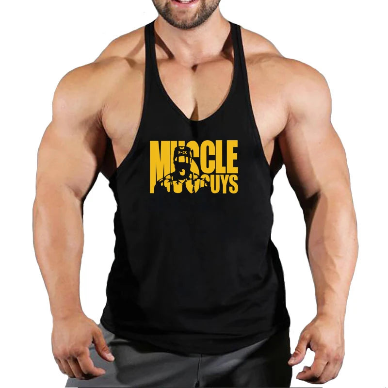 Muscle Guys Cotton Gym Tank Tops Men Sleeveless Tank Tops For Boys Bodybuilding Clothing Undershirt Fitness Stringer Vest