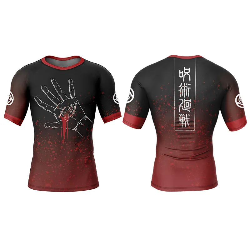 Anime Jujutsu Kaisen T-Shirt 3D Print Ryomen Sukuna Compression Fitness Undershirt Tee Oversized Men Clothing Top Sportswear