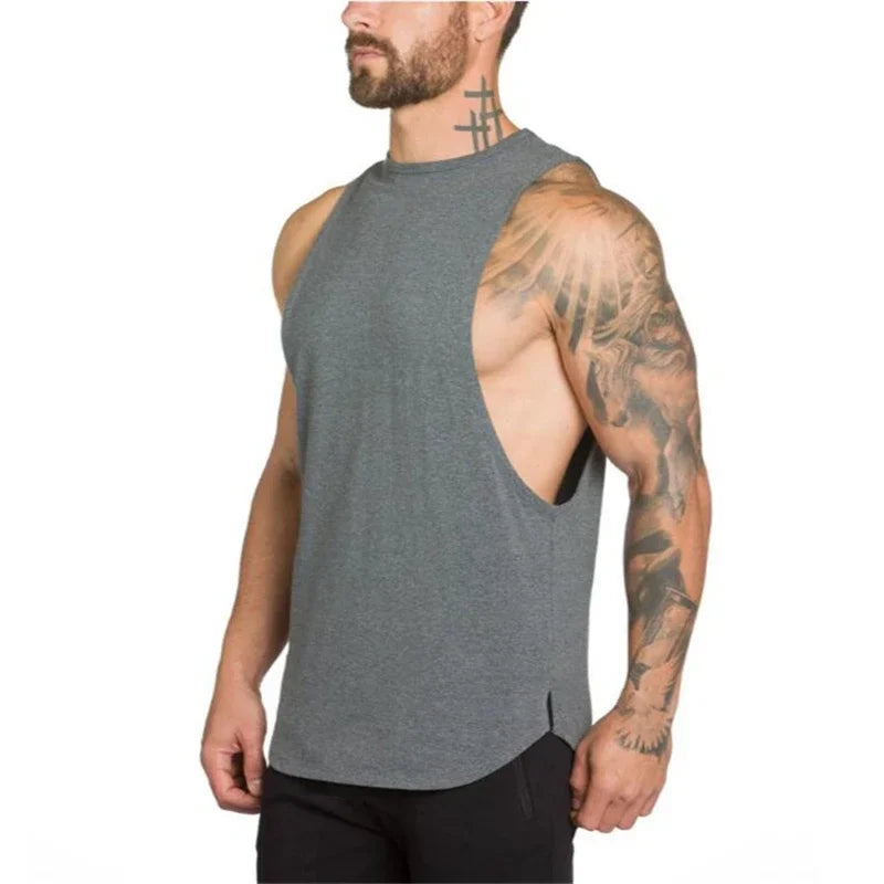 Muscleguys Cotton Gym Tank Tops Men Sleeveless Tanktop For Boys Bodybuilding Clothing Undershirt Fitness Stringer Workout Vest