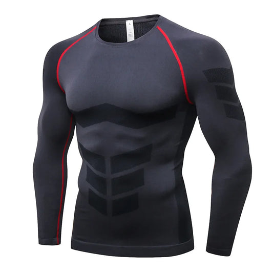 Men's PRO Fitness Clothing Sports Running Training Clothes Quick-Drying Sweat-wicking Compression Boy Tights Long Sleeves Top