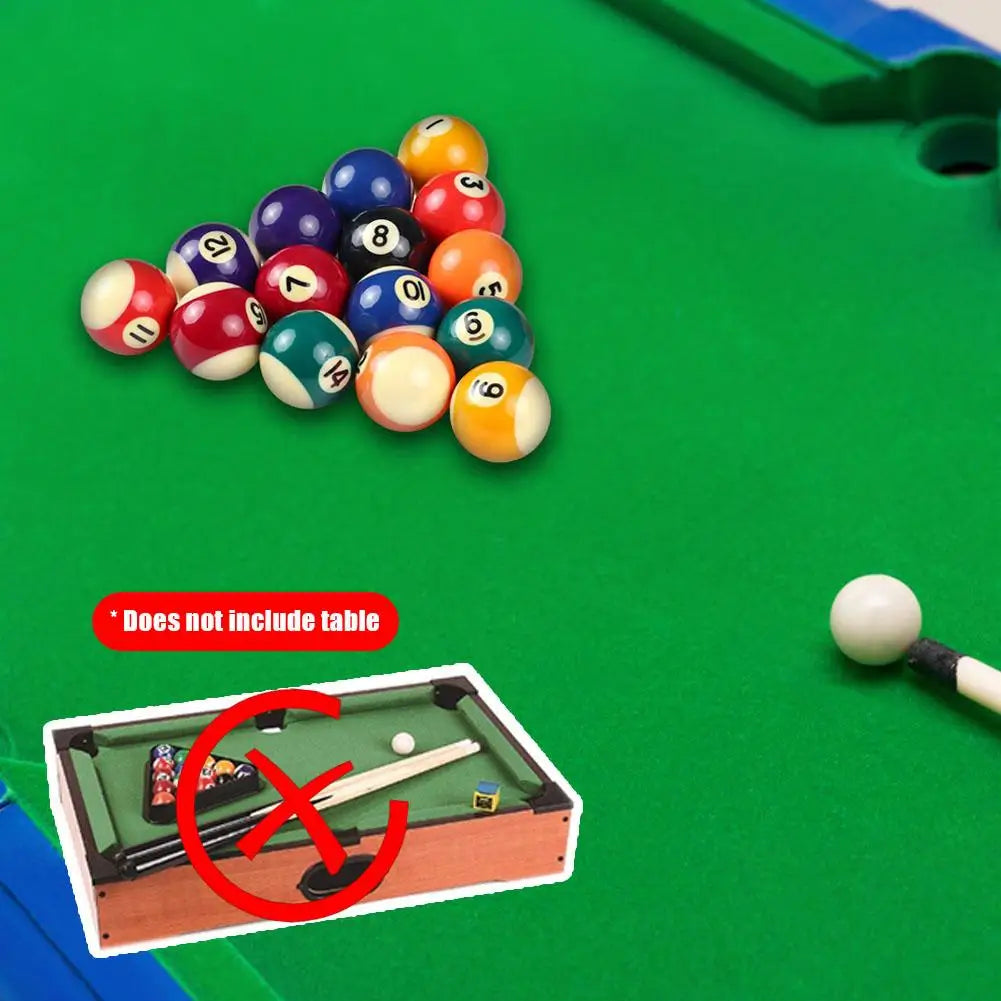 Children Mini Billiards Table Balls Set Resin Small Pool Cue Balls Full Set Snooker & Billiard Accessory