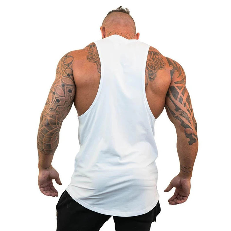 New Cotton Gym Tank Tops Men Sleeveless Tank tops For Boys Bodybuilding Clothing Undershirt Fitness Stringer workout Vest