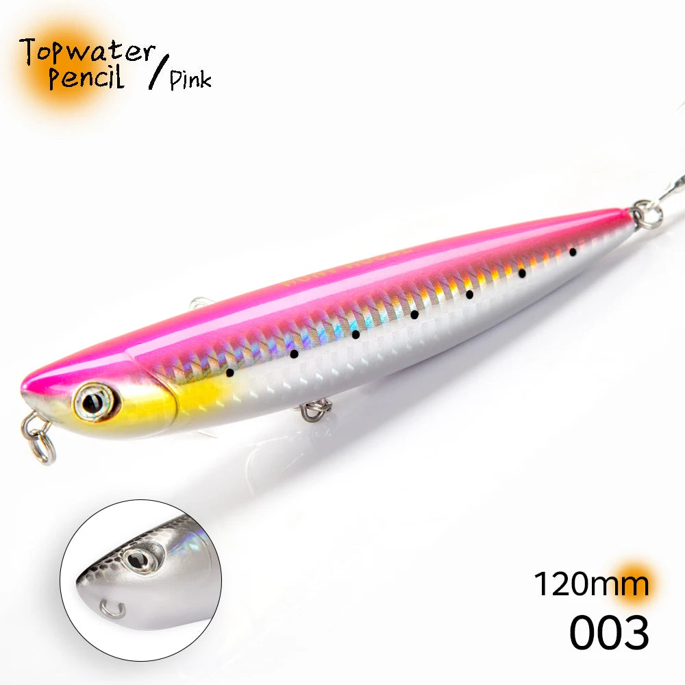 Hunthouse D02 Sparrow Pencil Surface Fishing Lure Topwater Stickbaits 90/120mm 11.5/26g Top Walkers pesca For Bass Tackle LW519