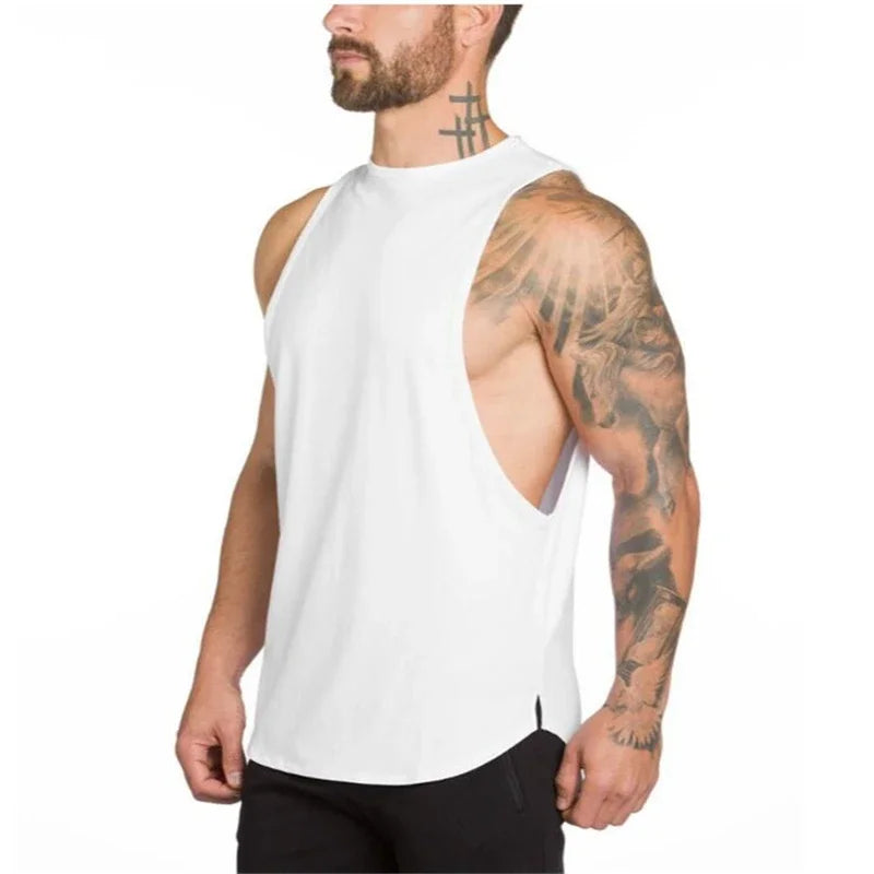 Muscleguys Cotton Gym Tank Tops Men Sleeveless Tanktop For Boys Bodybuilding Clothing Undershirt Fitness Stringer Workout Vest