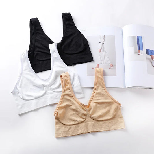 Women's Seamless Bra, Suspender, Tank Short Top, Solid Color, Sports Gym, Running, Fitness, Yoga