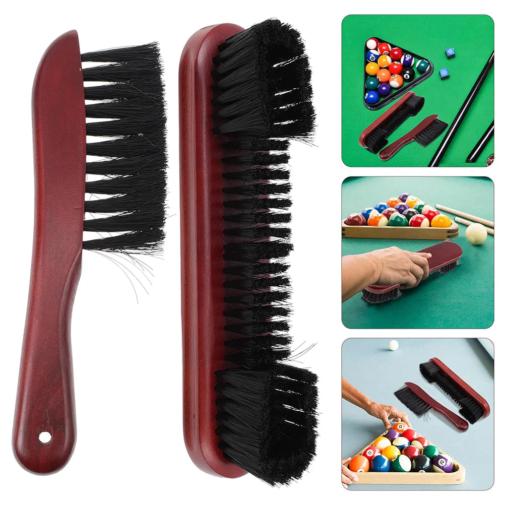 2 Pcs Cleaning Brush Set For Table Pool Supplies Tools Snooker Balls Accessories With Wood Handle Pvc Bristles Entertainment