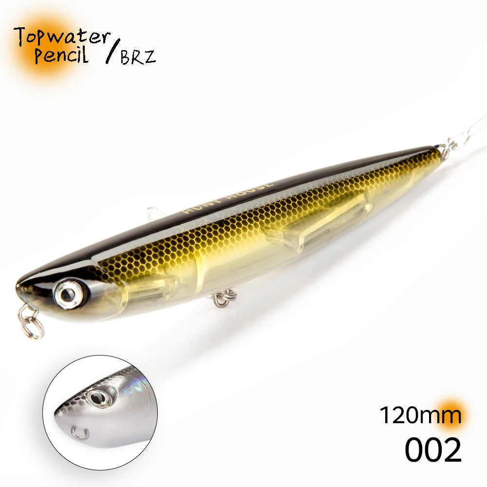 Hunthouse D02 Sparrow Pencil Surface Fishing Lure Topwater Stickbaits 90/120mm 11.5/26g Top Walkers pesca For Bass Tackle LW519