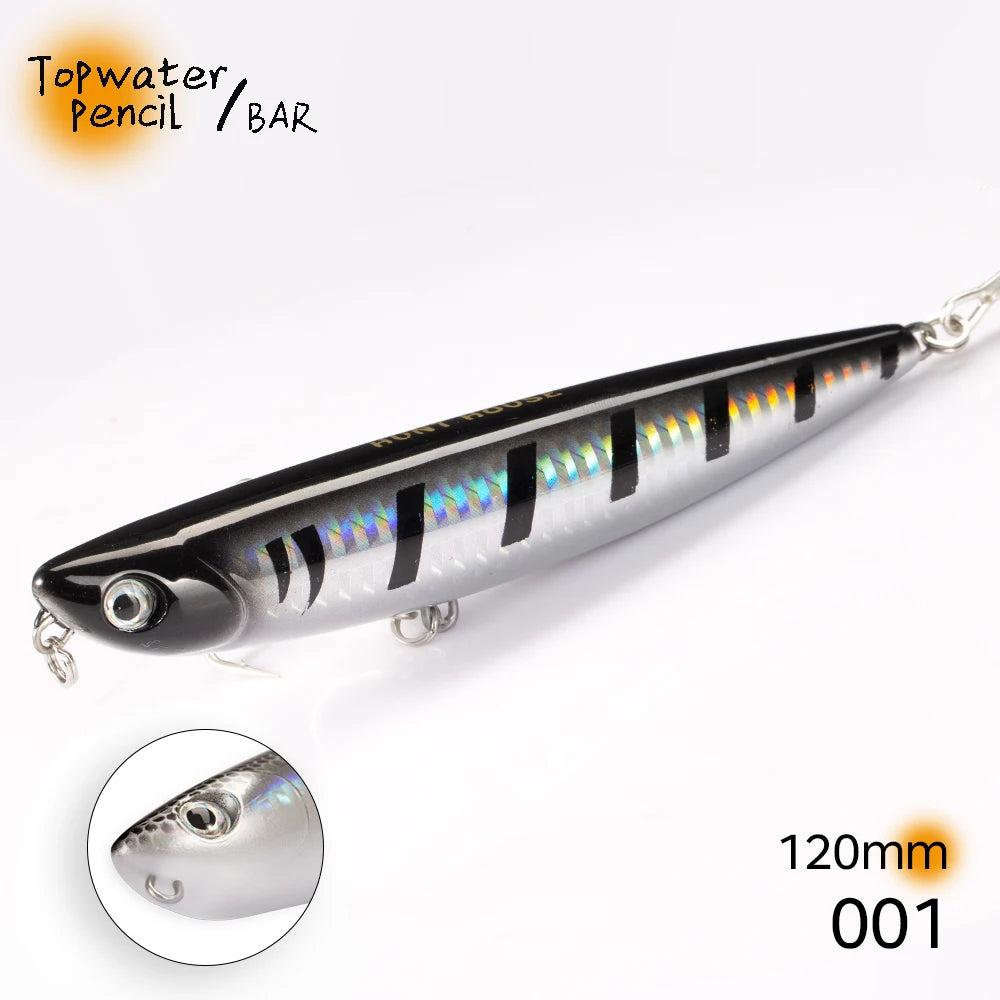 Hunthouse D02 Sparrow Pencil Surface Fishing Lure Topwater Stickbaits 90/120mm 11.5/26g Top Walkers pesca For Bass Tackle LW519