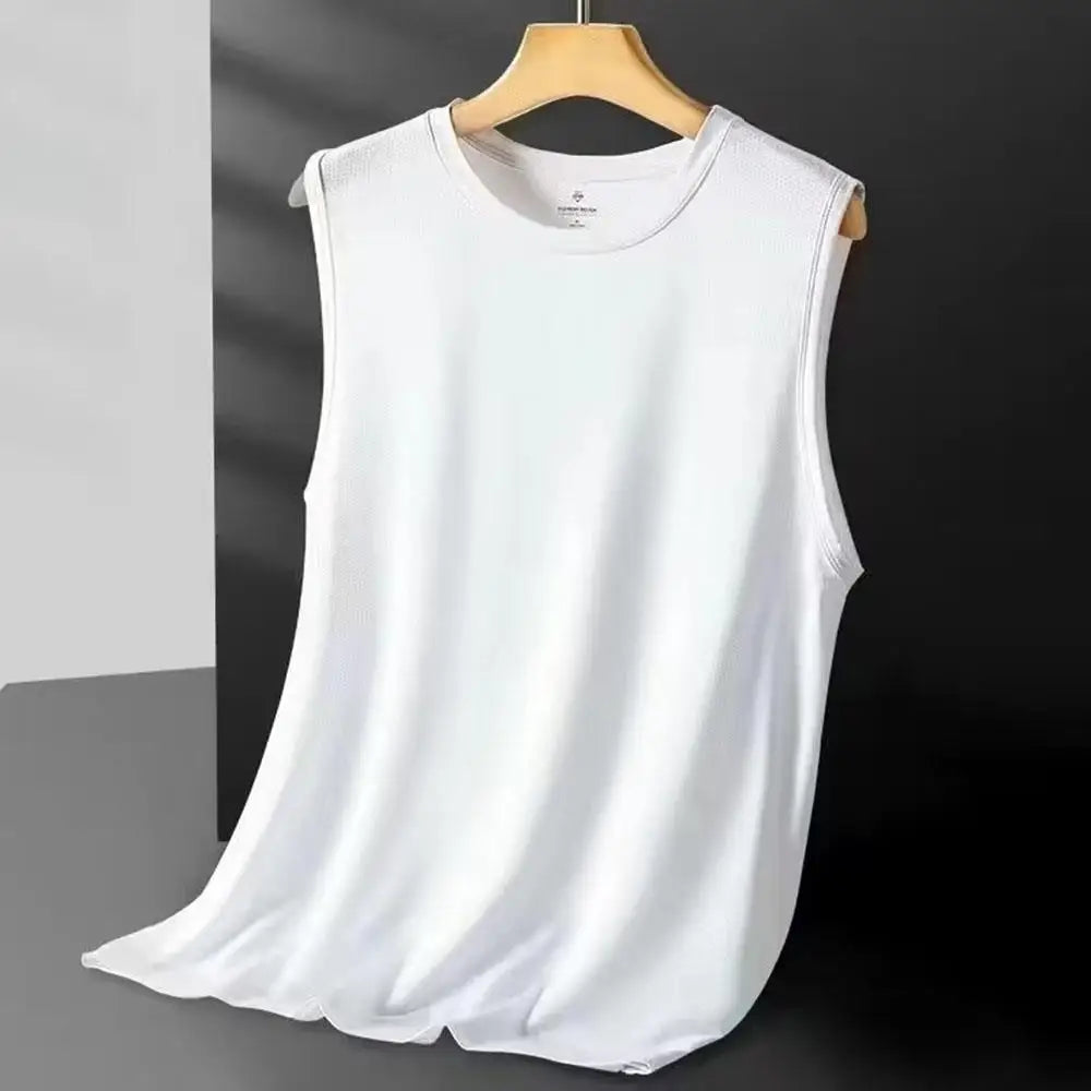 Men Breathable Loose Tee Summer Sleeveless T-Shirt Boys Sports Tank Top Unisex Casual Quick Drying Vest Cool Fitness Clothing