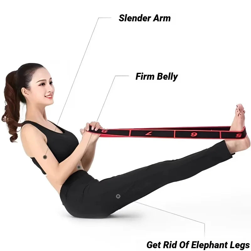 8 Section Style Dance Yoga Stretching Belt Pilates Fitness Tension Digital Elasticity Latin Elastic Stretch Resistance Band