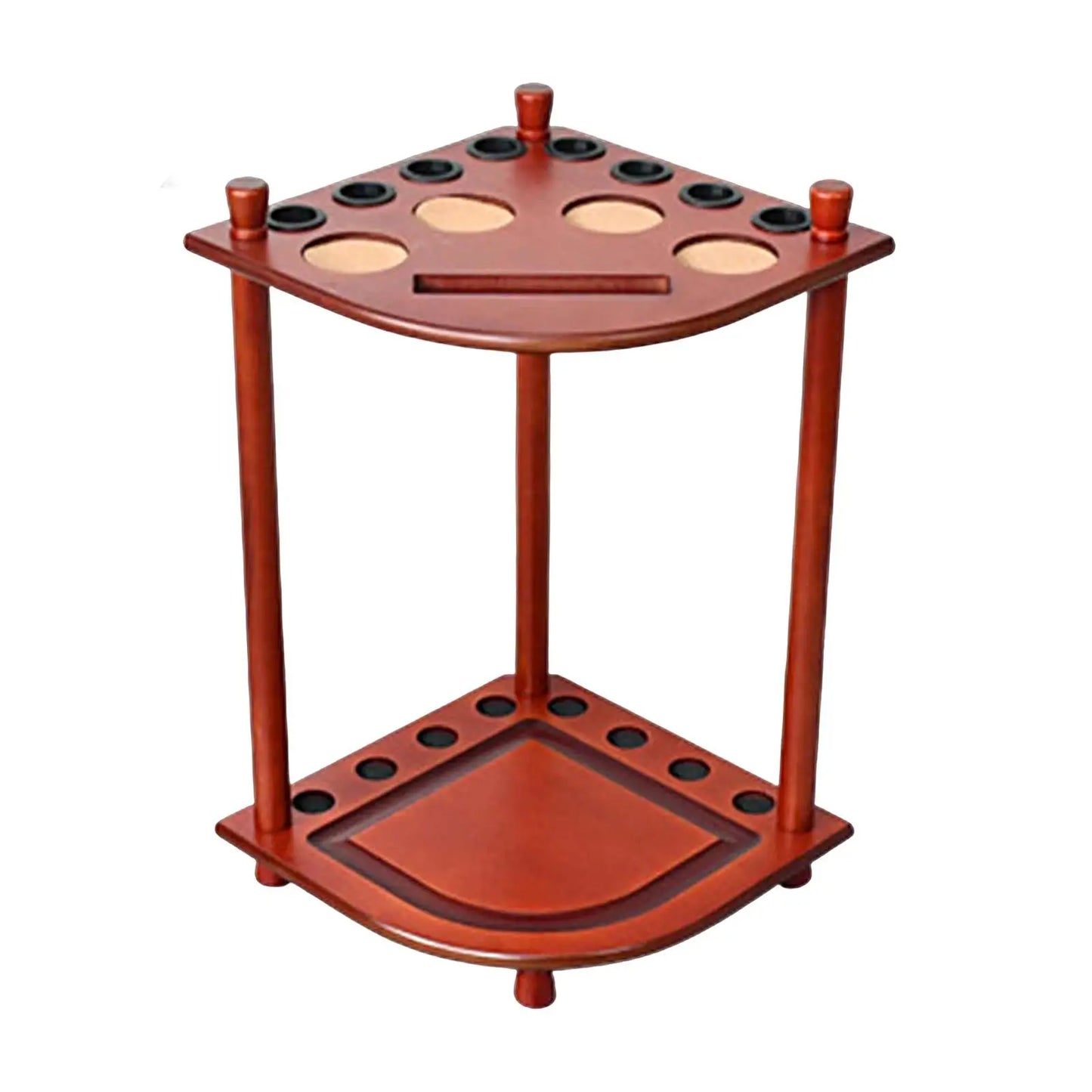 Pool Stick Holder Wood Table Holds 8 Sticks Free Standing Floor Stand with Drink Holder Billiard Room Club Billiards Accessories