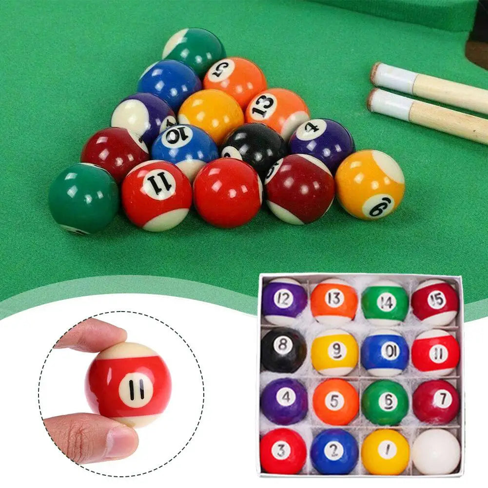 Children Mini Billiards Table Balls Set Resin Small Pool Cue Balls Full Set Snooker & Billiard Accessory