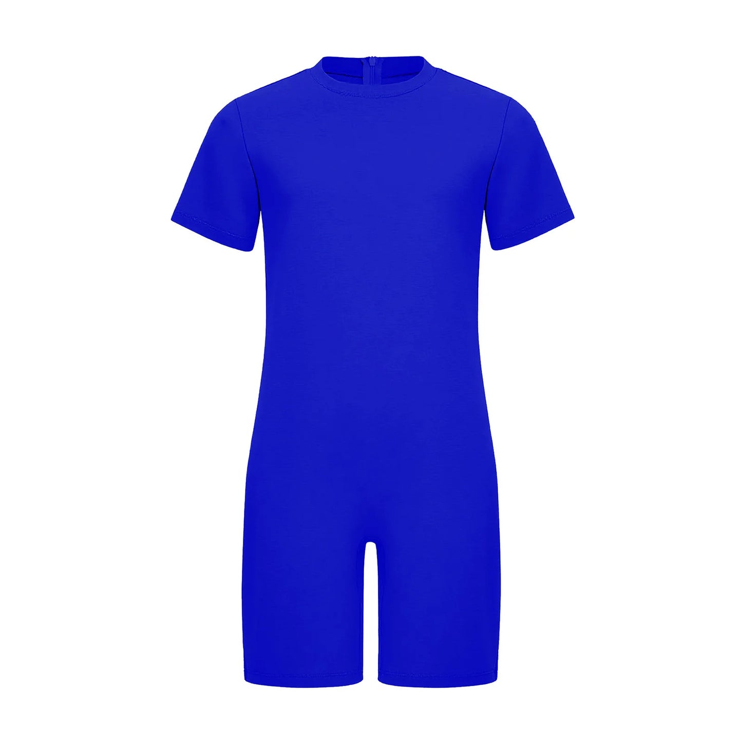 Girls Boys Special Needs Romper Adaptive Clothing Short Sleeve Back Invisible Zipper Ballet Gymnastics Workout Fitness Jumpsuit