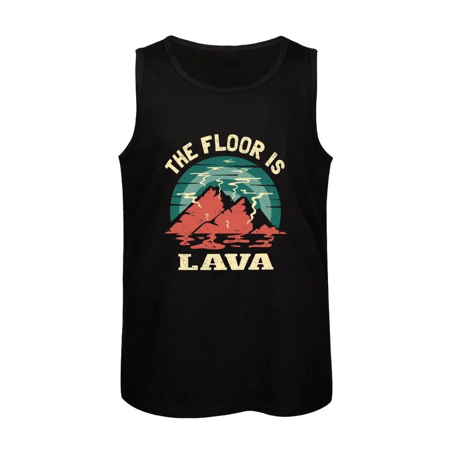 The Floor Is Lava Game Volcano - Funny Floor Game Tank Top fitness clothing for men Vest for boy gym shirt men