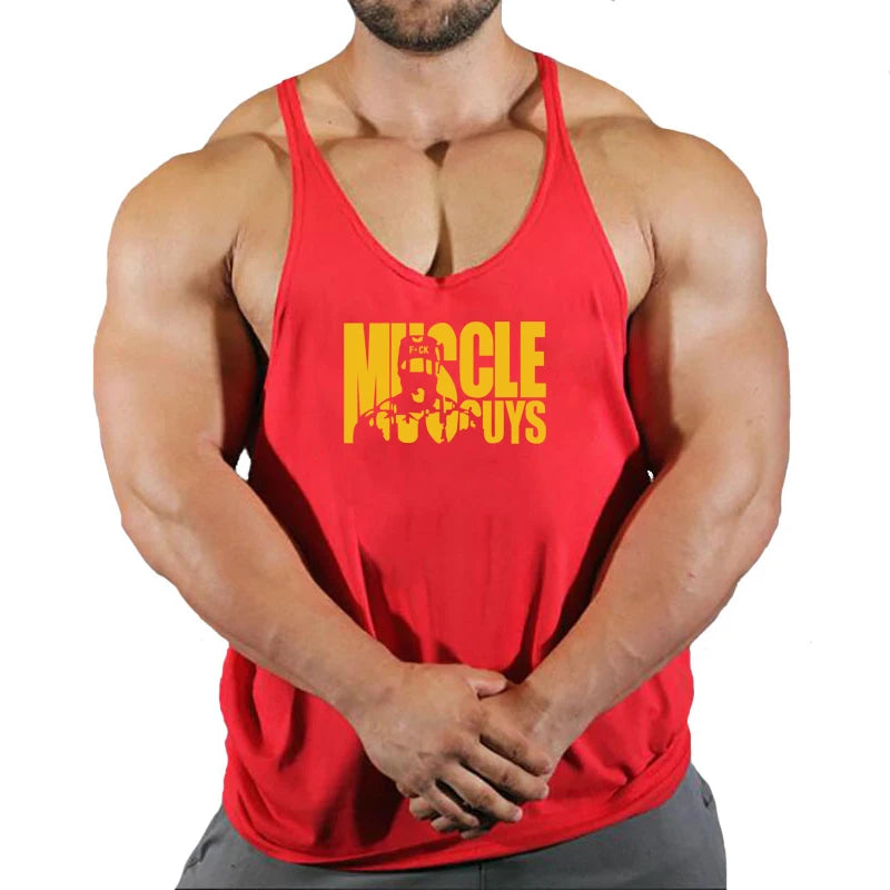 Muscle Guys Cotton Gym Tank Tops Men Sleeveless Tank Tops For Boys Bodybuilding Clothing Undershirt Fitness Stringer Vest