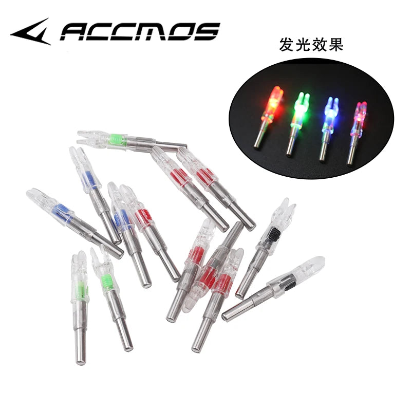 6Pcs 6.2mm Shooting Automatically Led Lighted New Style CrossBow Arrow Nock Creation Sporting Goods Arrows & Parts