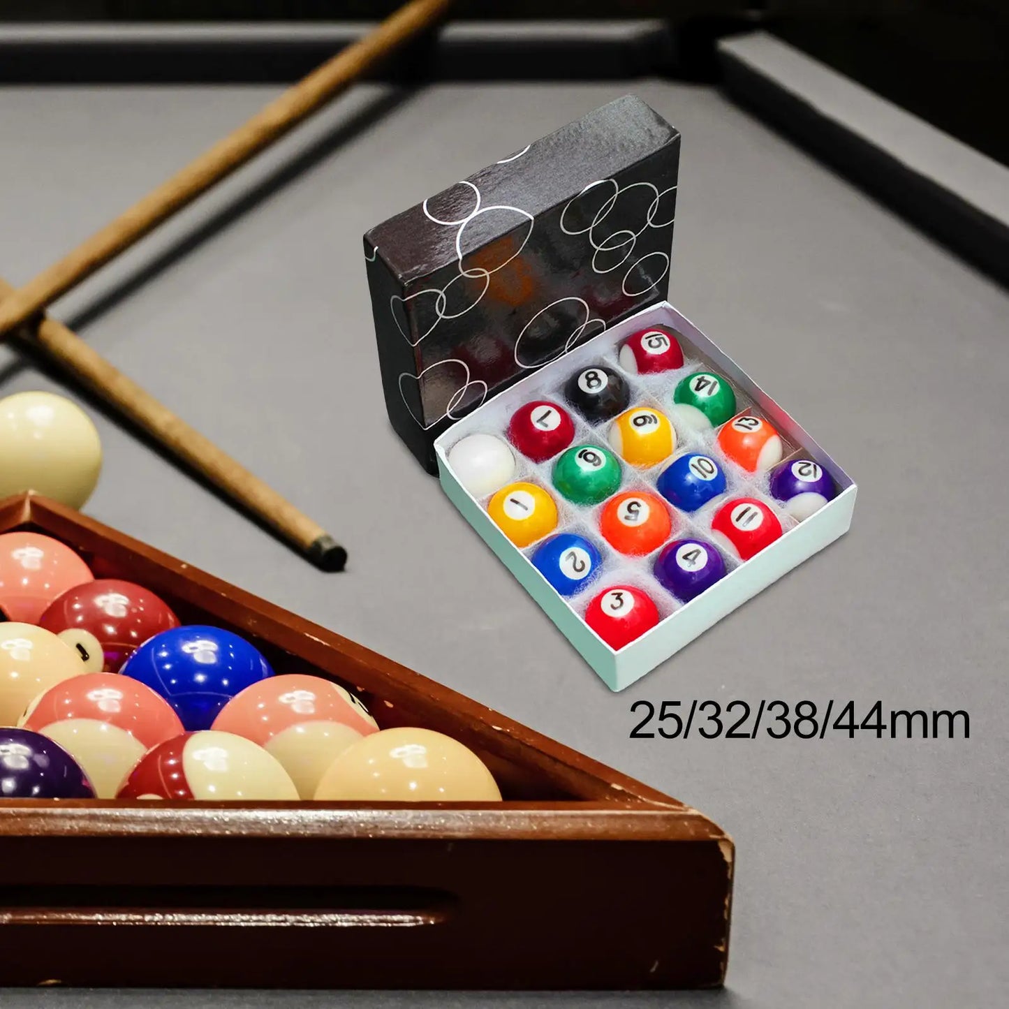16 Pieces Mini Billiard Pool Balls Mini Pool Ball Set Pool Table Accessories Complete Set for Game Rooms Recreational Sport Home