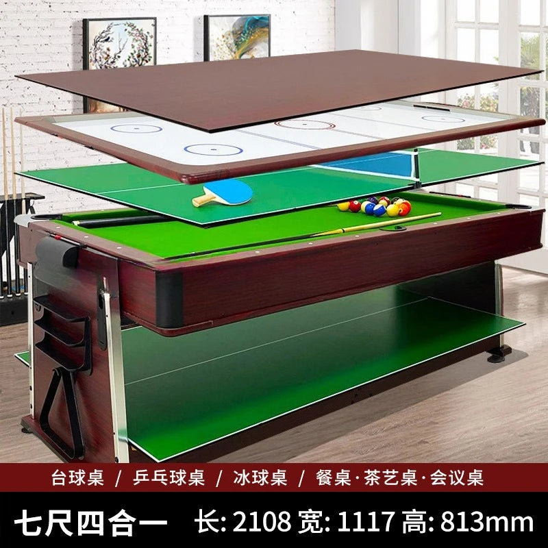 Professional 7ft Folding Pool Table, MDF Board & Waterproof Felt for Home/Bar, 24H Shipping + Free Accessories Kit