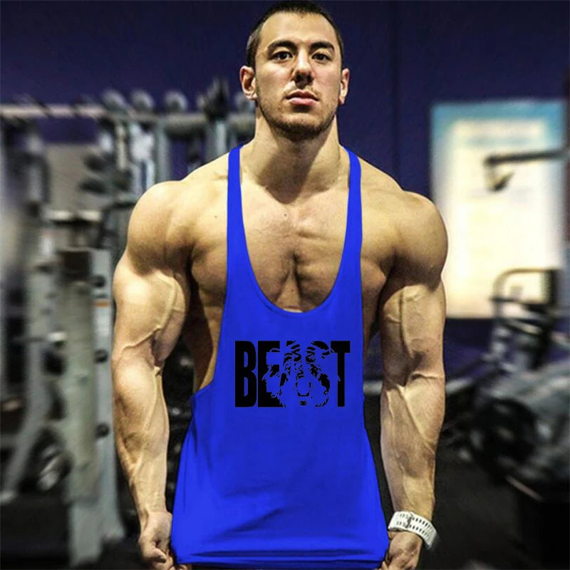 2022 Cotton Gyms Tank Tops Men Sleeveless Tanktops For Boys Bodybuilding Clothing Undershirt Fitness Stringer Vest