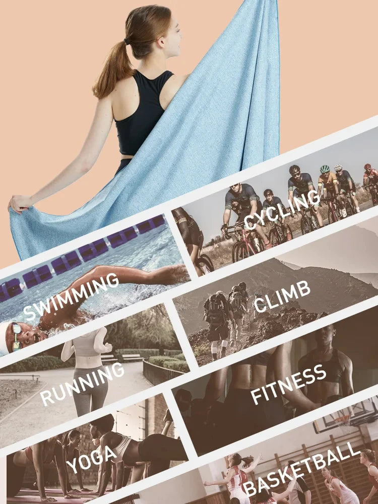 Microfiber Quick Dry Gym Towel Silver Ion Odor Free Fast Drying Workout Towel Absorbent Sweat Wicking for Men Women Fitness Yoga