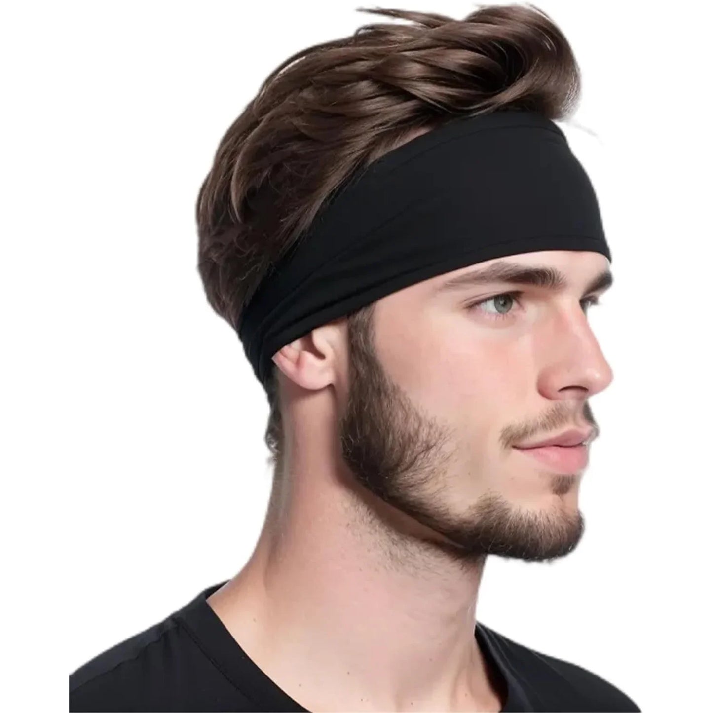 Men Women Sports Headband Sweatband Stretch Elastic Gym Fitness Running Yoga Headwrap Breathable Quick-dry Absorbent Hair Bands