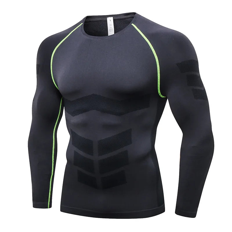 Men's PRO Fitness Clothing Sports Running Training Clothes Quick-Drying Sweat-wicking Compression Boy Tights Long Sleeves Top