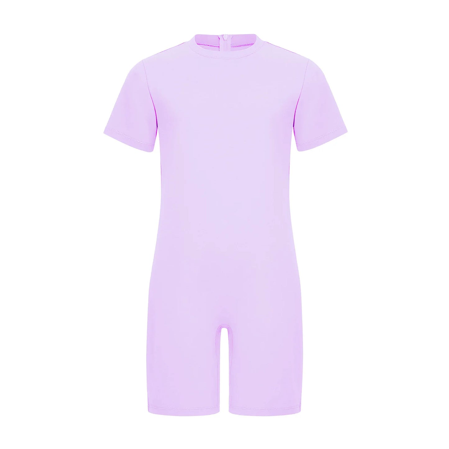 Girls Boys Special Needs Romper Adaptive Clothing Short Sleeve Back Invisible Zipper Ballet Gymnastics Workout Fitness Jumpsuit