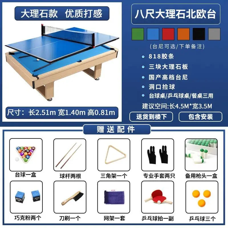 Professional 7ft Folding Pool Table, MDF Board & Waterproof Felt for Home/Bar, 24H Shipping + Free Accessories Kit