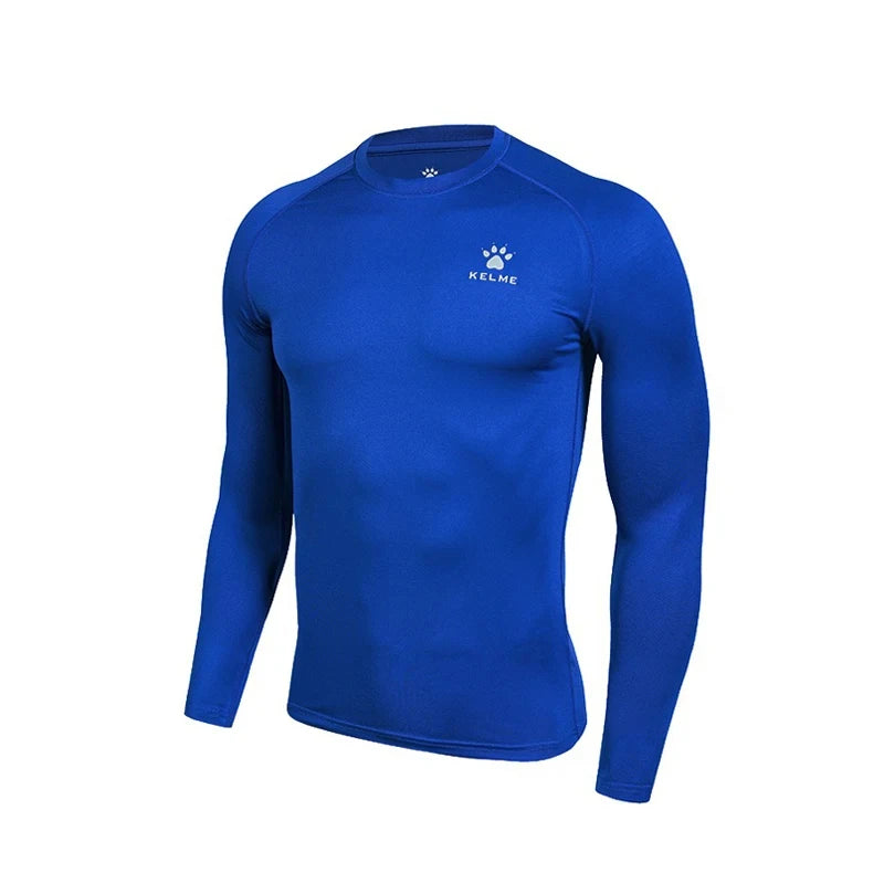 Kelme Children's Tights Suit Men And Girls Sports Training Clothing Breathable Soccer Fitness Bottoming T-shirt Kids Warm Sports