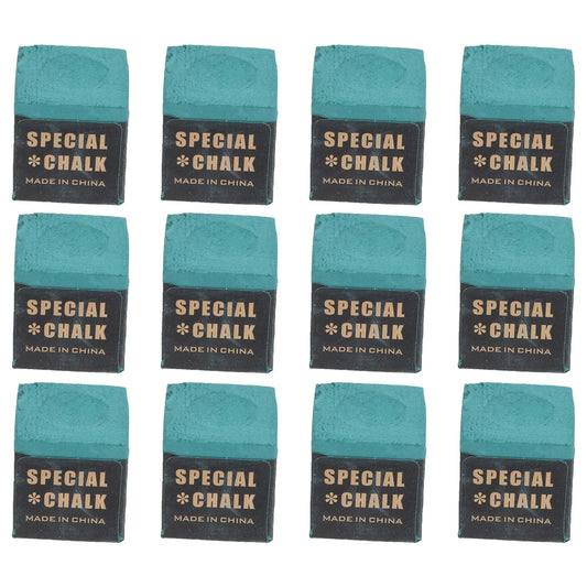 12pcs Pool Chalk A Grade Smooth Surface No Clump Flake Cue Stick Wiping Powder Billiards Accessories For Table Balls Cue Tips