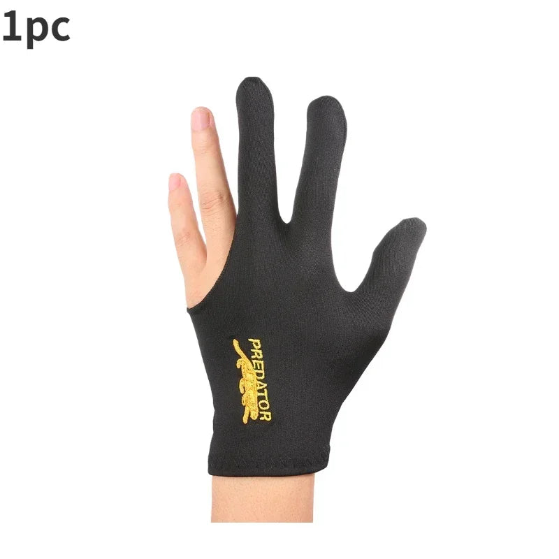 1-10PCS Professional Snooker Billiard Glove Embroidery Left Hand Three Finger Table Ball Smooth Lycra Fabrics Sport Accessories