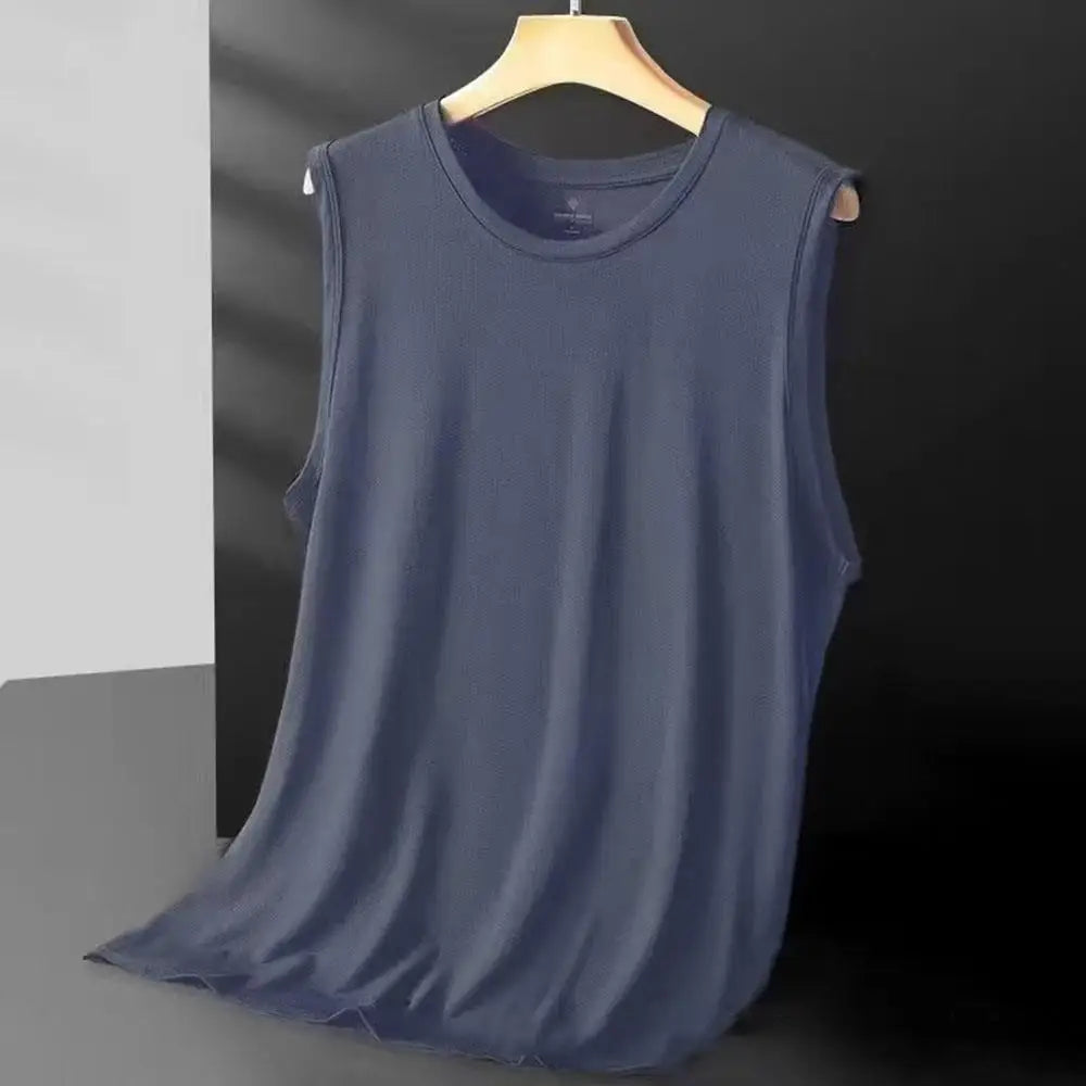 Men Breathable Loose Tee Summer Sleeveless T-Shirt Boys Sports Tank Top Unisex Casual Quick Drying Vest Cool Fitness Clothing