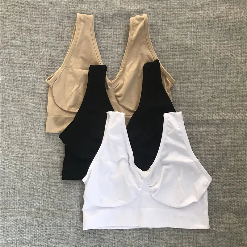 Women's Seamless Bra, Suspender, Tank Short Top, Solid Color, Sports Gym, Running, Fitness, Yoga