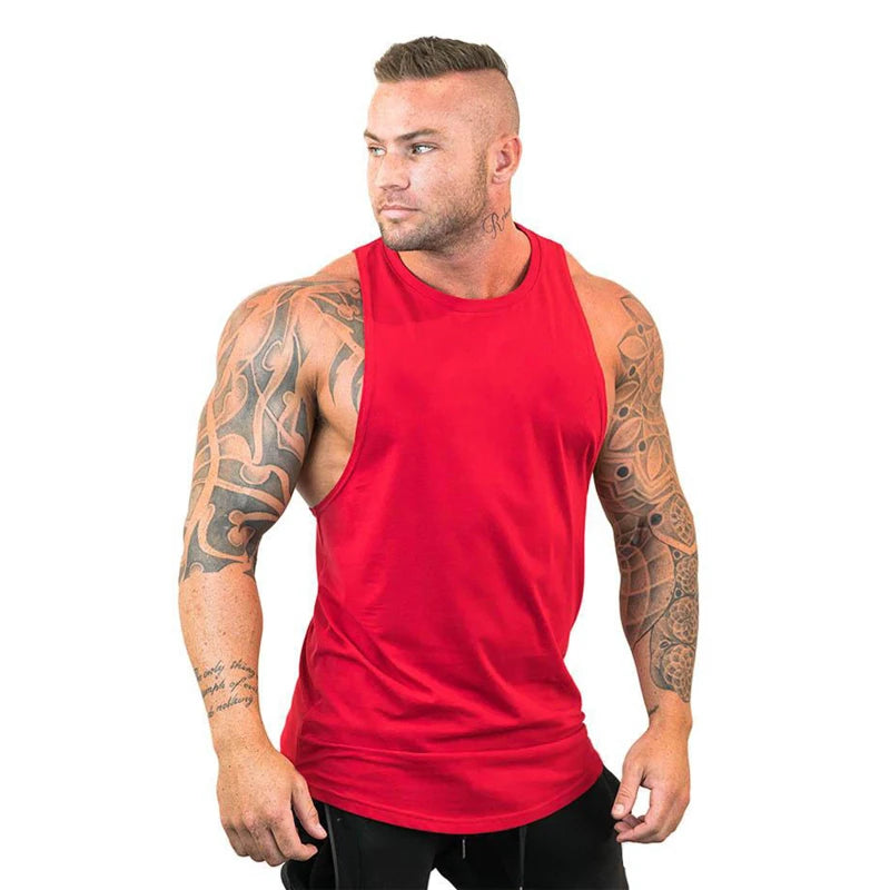 New Cotton Gym Tank Tops Men Sleeveless Tank tops For Boys Bodybuilding Clothing Undershirt Fitness Stringer workout Vest