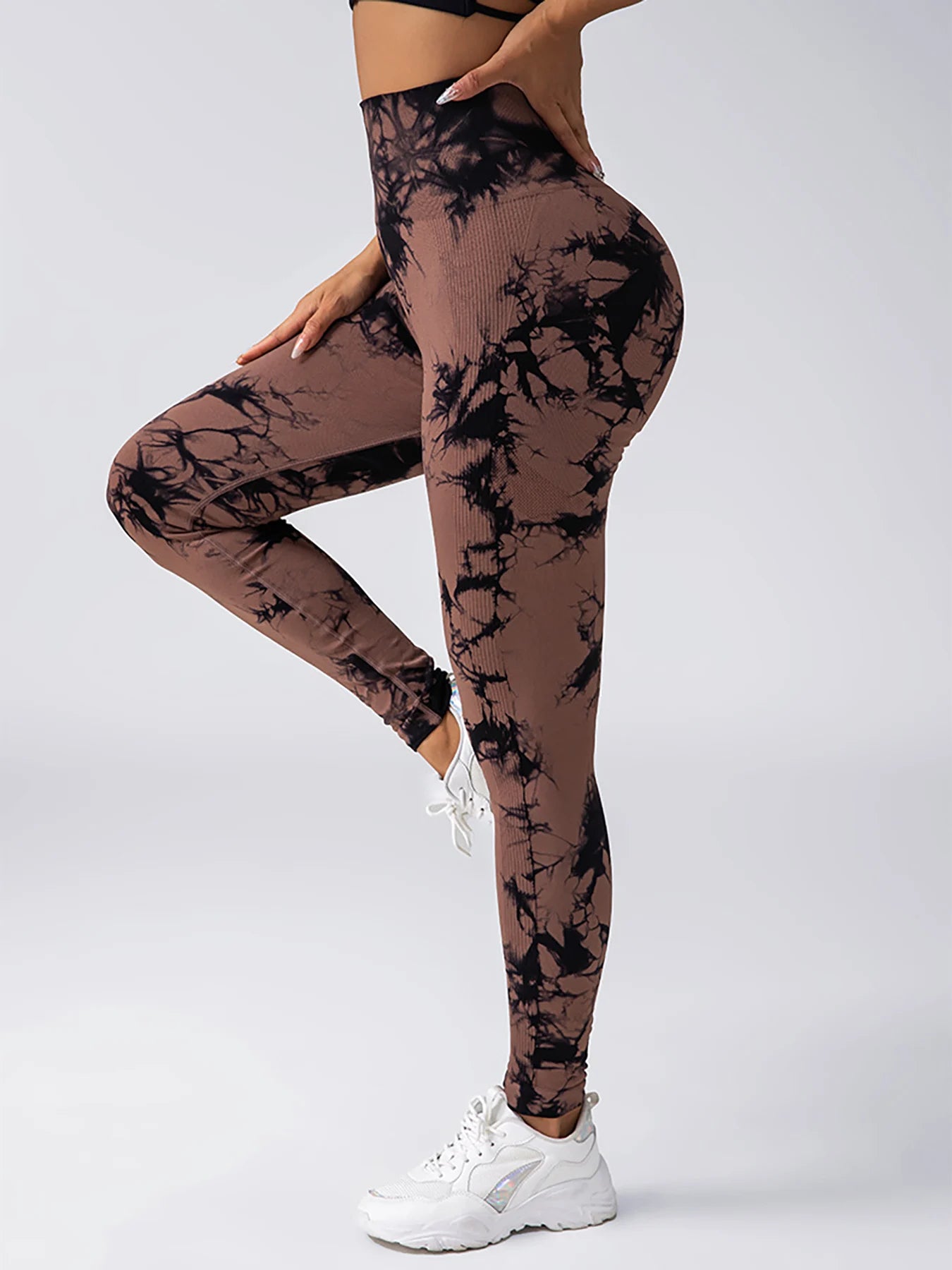Women's tie dye leggings seamless high stretch sports push up pants tight sports high waist yoga pants outdoor sports