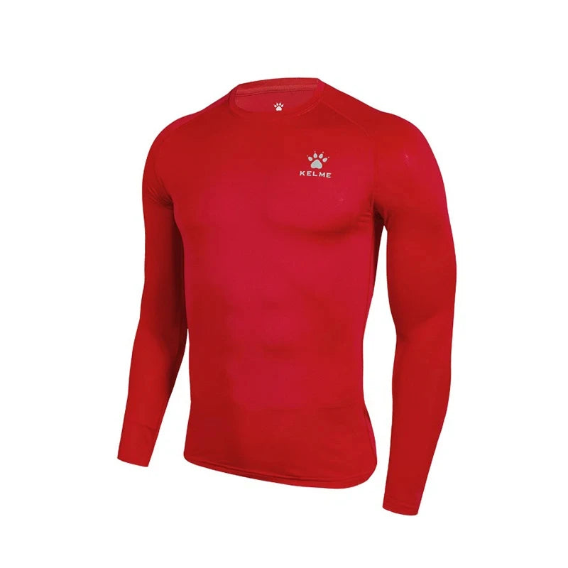 Kelme Children's Tights Suit Men And Girls Sports Training Clothing Breathable Soccer Fitness Bottoming T-shirt Kids Warm Sports