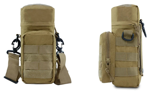 Tactical Molle Water Bottle Holder Bag Hydration Carrier Kettle Pouch with Strap Hiking Fishing Hunting Camping Hiking Trekking
