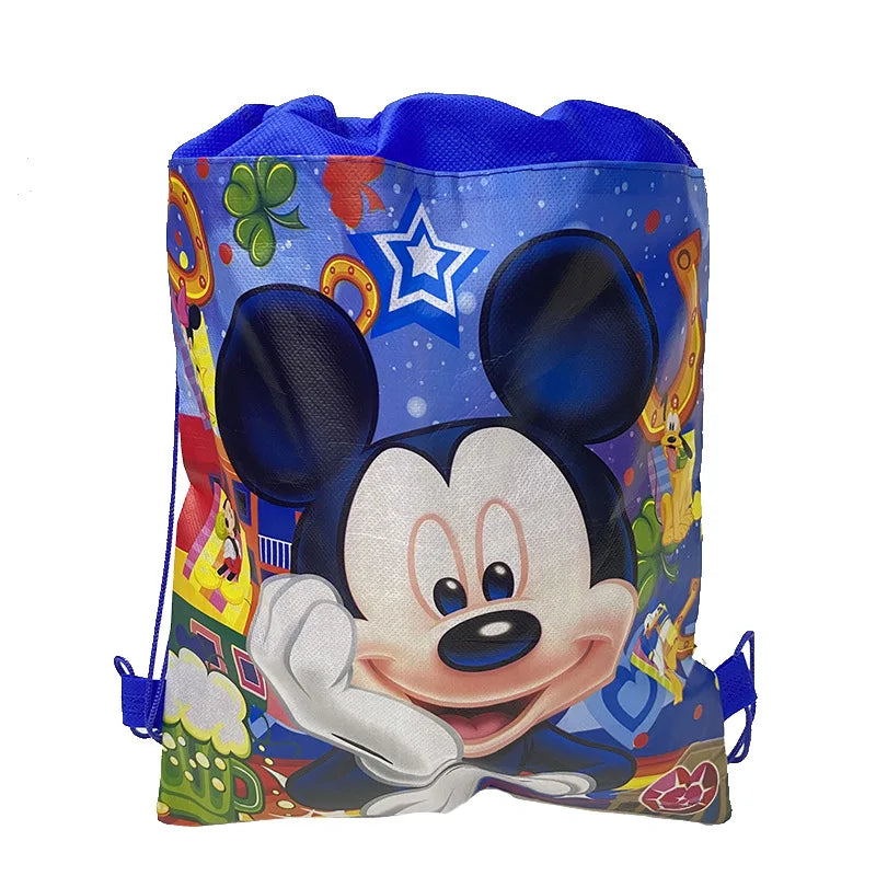 Disney Cute Anime Mickey Drawstring Backpack Bag Children Toy Sporting Goods Stationery Minnie Storage Kid Birthday Gift