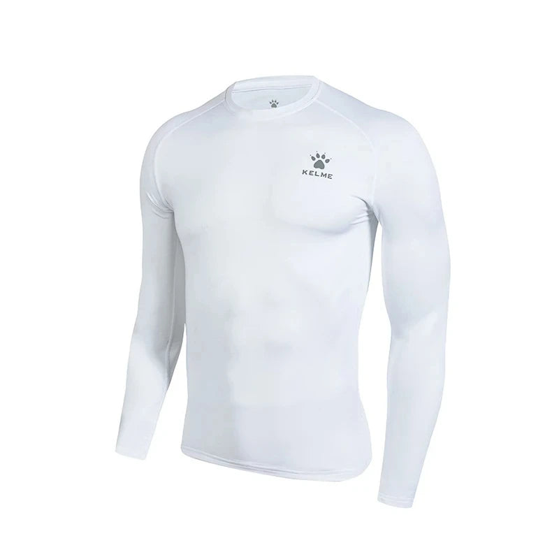 Kelme Children's Tights Suit Men And Girls Sports Training Clothing Breathable Soccer Fitness Bottoming T-shirt Kids Warm Sports