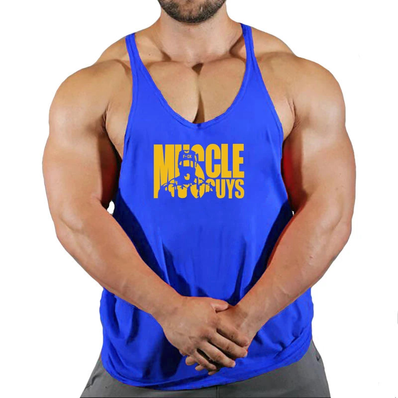 Muscle Guys Cotton Gym Tank Tops Men Sleeveless Tank Tops For Boys Bodybuilding Clothing Undershirt Fitness Stringer Vest