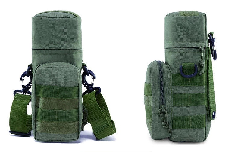 Tactical Molle Water Bottle Holder Bag Hydration Carrier Kettle Pouch with Strap Hiking Fishing Hunting Camping Hiking Trekking