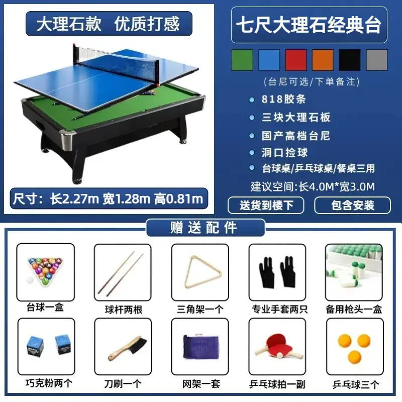 Professional 7ft Folding Pool Table, MDF Board & Waterproof Felt for Home/Bar, 24H Shipping + Free Accessories Kit