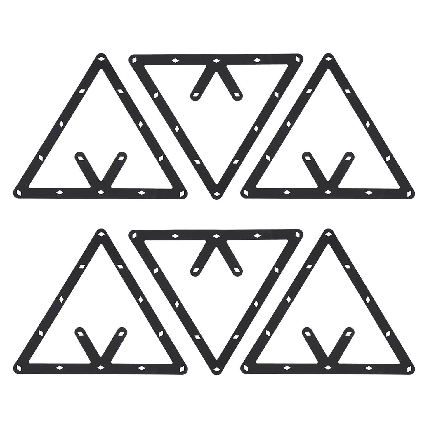 ZK30 6Pcs/Set Billiard Rack Black Triangle Ball Holder Positioning Billiard Table Pool Cue Accessory