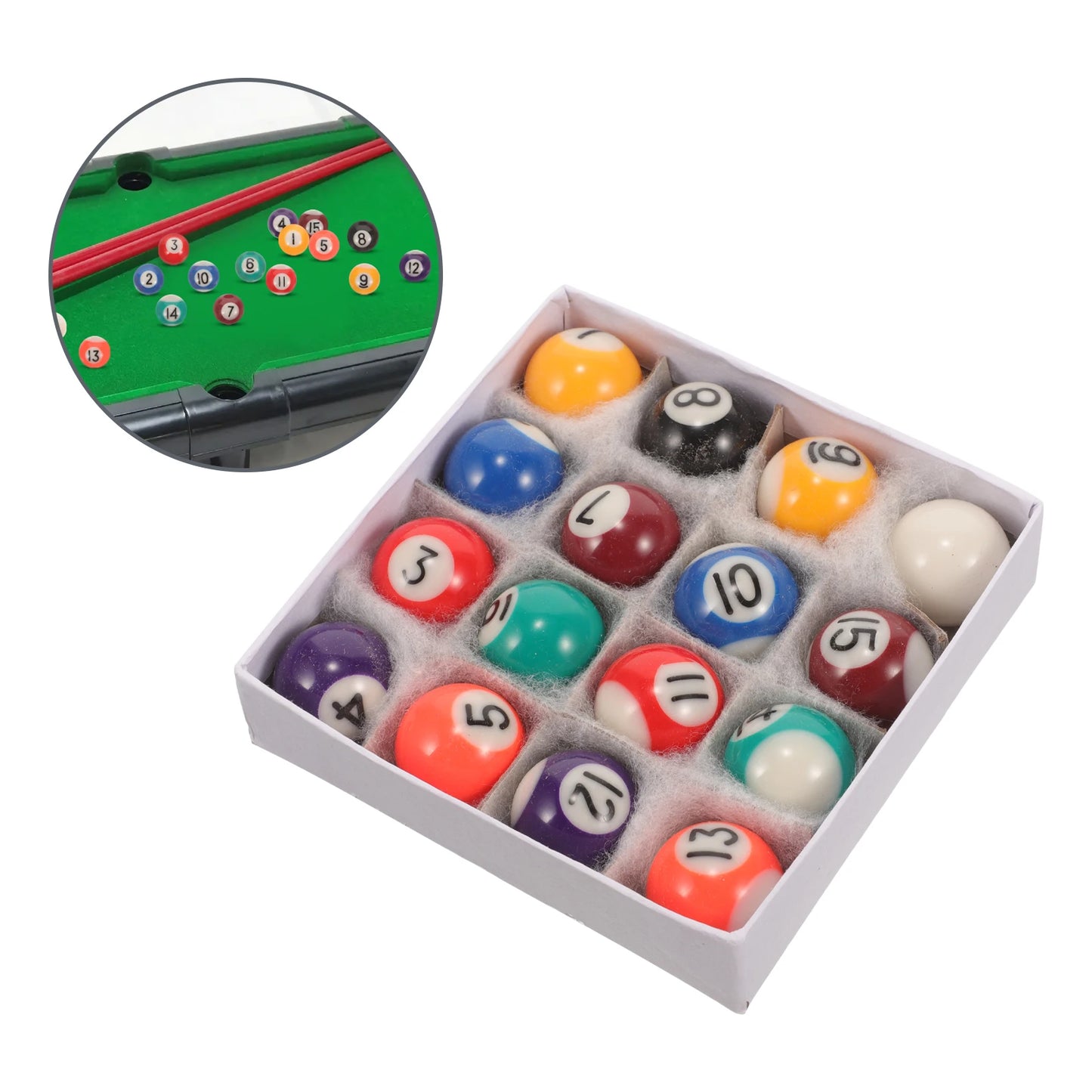 Children Billiards Balls Set 25MM Pool Toys Mini Table Accessories Wear Resistant Training Snooker Game Room Sports Matches