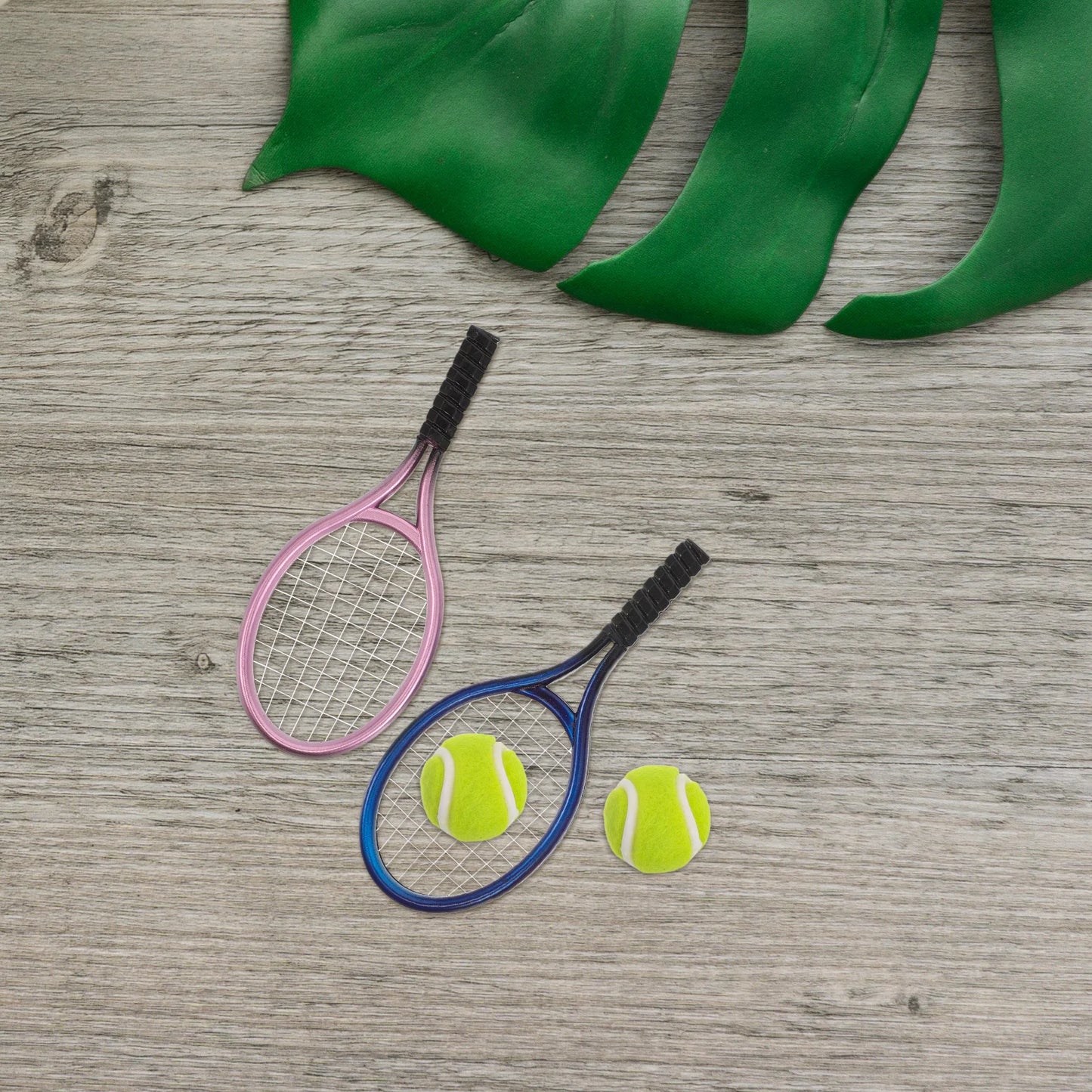 Sporting Goods Mini Tennis Racket Net Child Plastic Dollhouse Miniature Accessories