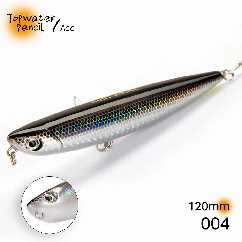 Hunthouse D02 Sparrow Pencil Surface Fishing Lure Topwater Stickbaits 90/120mm 11.5/26g Top Walkers pesca For Bass Tackle LW519