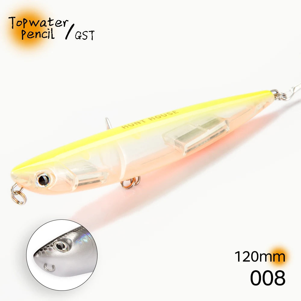 Hunthouse D02 Sparrow Pencil Surface Fishing Lure Topwater Stickbaits 90/120mm 11.5/26g Top Walkers pesca For Bass Tackle LW519